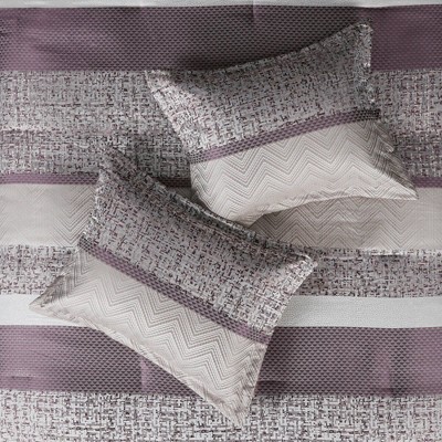 Purple and Gray Queen Microfiber 7-Piece Comforter Set