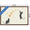 Trends International Episodic Drawing - Cat And Moon 1 Framed Wall Poster Prints - 3 of 4
