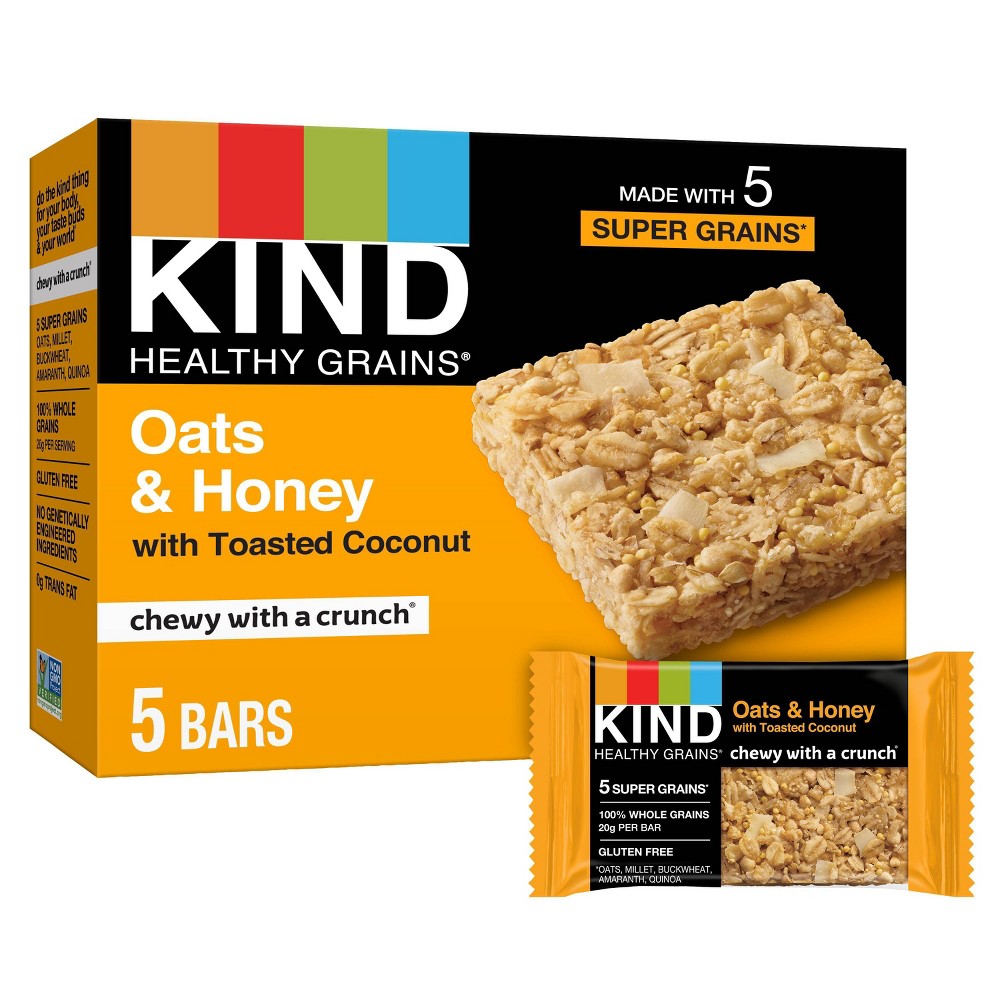 UPC 602652184000 product image for KIND Healthy Grains Oats & Honey, Gluten Free Granola Bars - 5ct | upcitemdb.com