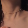 Attop Dainty 14K Gold Plated Simple White Pearls Choker Necklace Elegant Tiny Small Pearl Necklaces - 4 of 4