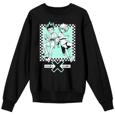 Hunter X Hunter Killua Gon Crew Neck Long Sleeve Black Adult Sweatshirt Target