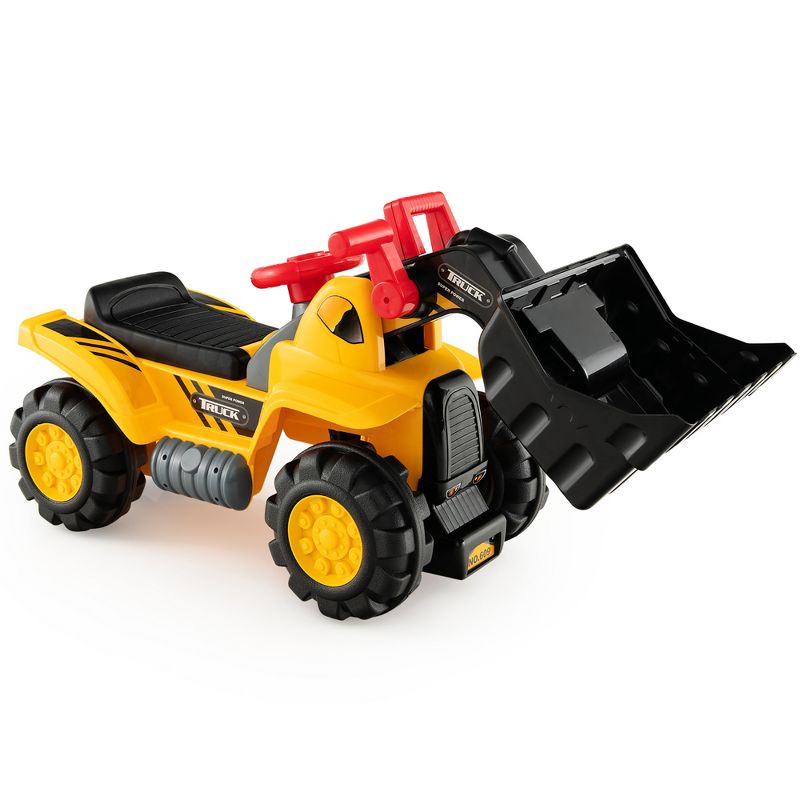 Costway Kids Toddler Ride On Excavator Digger Truck Scooter w/ Sound & Seat Storage Toy, 1 of 11
