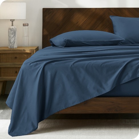 300 Thread Count Organic Cotton Percale Bering Sea 5 Piece Split King Bed  Sheet Set By Bare Home : Target