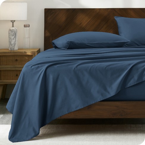 300 Thread Count Organic Cotton Percale Bering Sea 5 Piece Split King Bed Sheet Set By Bare Home : Target