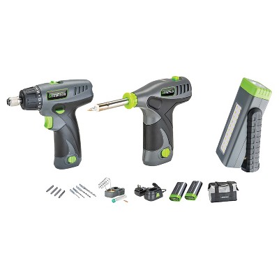 Genesis™ 8-Volt Li-Ion 3-Piece Cordless Tool Kit with Screwdriver, Soldering Iron, and Pocket LED Light in Gray