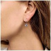 Silver Evil Eye Huggie Hoop Earrings: Turkish Nazar Boncuk Charm with Crystal - 2 of 4