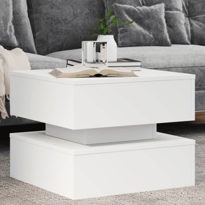 vidaXL Coffee Table White Engineered Wood Medium Square Modern