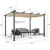 PURPLE LEAF Outdoor 10' x 13' Retractable Pergola with Canopy for Garden Porch Beach Gazebo Wood Grain Frame Pavilion Patio Pergola - 3 of 4