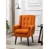 29.5"Modern Soft Velvet Material Ergonomics Accent Chair,Orange - 2 of 4
