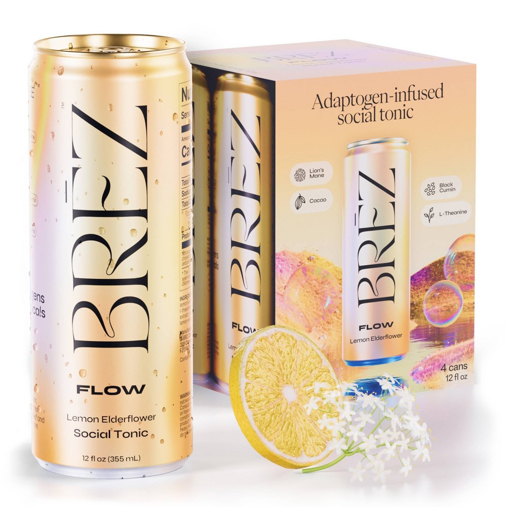 BREZ FLOW Non-Alcoholic Social Tonic - 4pk/12 fl oz Cans