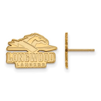 Black Bow Jewelry 14k Yellow Gold Longwood Lancers NCAA Post Earrings