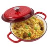 Dexmalle 3 Quart Red Enameled Cast Iron Braiser with Lid,up to 500°F - 2 of 4