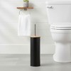 Evideco French Home Goods Metal Toilet Brush and Holder Set With Bamboo Lid - 2 of 4