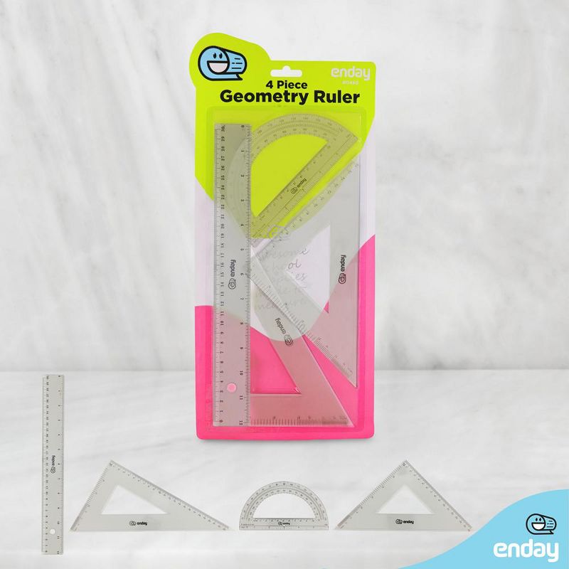 Enday 4-Piece Geometry Ruler Set, 4 of 7