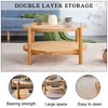 Maggift Patio End Tables, Round Tempered Glass Tabletop, Modern Design, For Living Room, Patio, Brown, 34.64"*34.64"*17.71" - 4 of 4