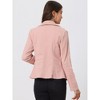 INSPIRE CHIC Women's Notched Lapel Button Up Long Sleeve Washed Denim Blazer - 4 of 4