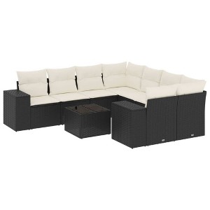 vidaXL Garden Sofa Set Black - 1 of 4