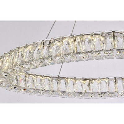 Elegant Monroe Chrome LED Pendant with Clear Royal Cut Crystals