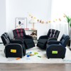 Infans Kids Recliner Chair Ergonomic Leather Sofa Armchair w/Footrest Side Pocket Red - 4 of 4