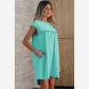 Amaryllis Women’s Ruffle Sleeve V Neck Mini Dress Tiered Hem Pink Green Leaf Print Relaxed Fit Lightweight - 2 of 4
