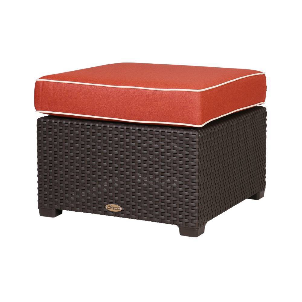 Magnolia Rattan Ottoman Brown Red Lagoon