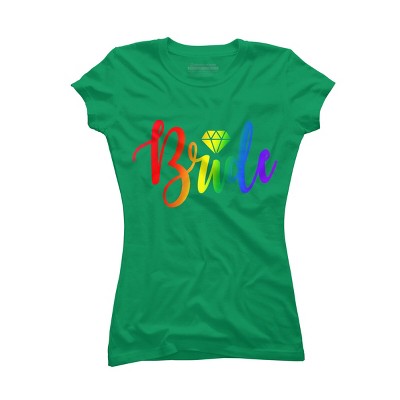Adult Design By Humans Bride Pride Rainbow Wedding By Anhanva T-Shirt