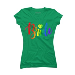 Adult Design By Humans Bride Pride Rainbow Wedding By Anhanva T-Shirt - 1 of 2