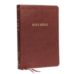 KJV, Thinline Bible, Large Print, Imitation Leather, Burgundy, Indexed, Red Letter Edition - by  Thomas Nelson (Leather Bound) - 1 of 1