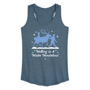Women's - Frozen 2 - Walking In A Winter Wonderland Christmas Graphic Racerback Tank - 1 of 4