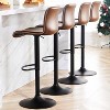 Bar Stools Set of 2/4 Adjustable Upholstered Swivel Bar Stools, Counter Height Bar Chairs with Back and Footrest for Bar, Kitchen Island - 2 of 4