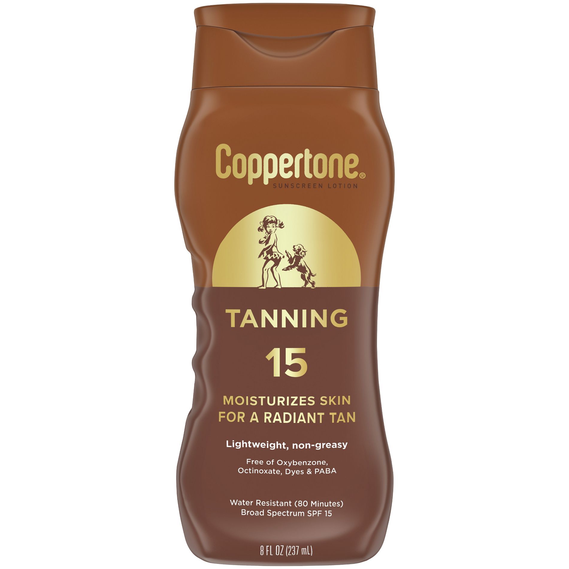 Coppertone Tanning Sunscreen Lotion - Water Resistant Sunscreen - SPF 15 - 8 fl oz: Whole Body, Scented