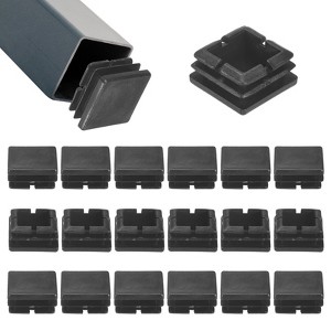 Unique Bargains Square Chair Leg Bar Stool Plastic Hole Plug Tubing End Caps Black - 1 of 4
