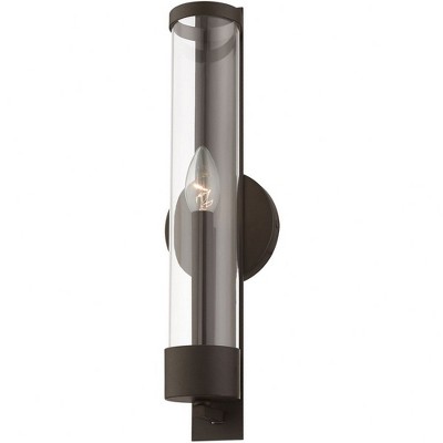 Castleton Dimmable Bronze 1-Light Vanity Sconce with Clear Glass