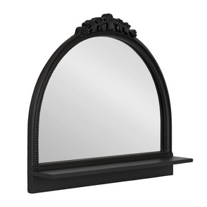 Kate & Laurel All Things Decor 24"x20" Dellona Arch Mirror with Shelf Black - 1 of 4