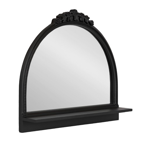 Kate & Laurel All Things Decor 24"x20" Dellona Arch Mirror with Shelf Black - image 1 of 4