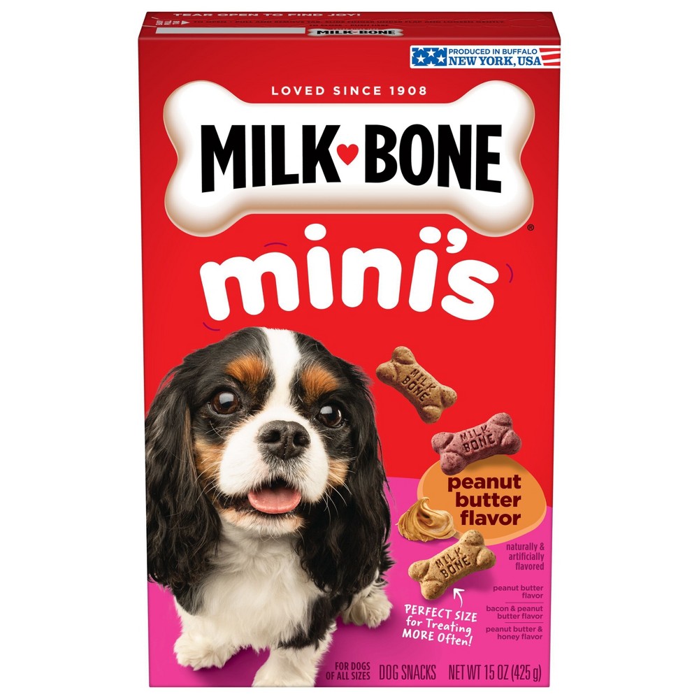 Photos - Dog Food Milk-Bone Mini's Biscuits Bacon & Peanut Butter Flavor Dog Treats - 15oz
