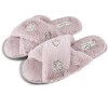 Jessica Simpson Womens Cross Band Plush Slide Slipper Slide - 4 of 4