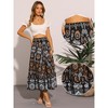 INSPIRE CHIC Women's High Waist Floral Beach Flowy Maxi Skirt - 2 of 4