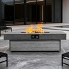 BAOURE 48 x 24 Inch Rectangle Outdoor Firepit Table, 50,000 BTU Propane Fire Pit with Adjustable Height Cement Texture Design - 2 of 4