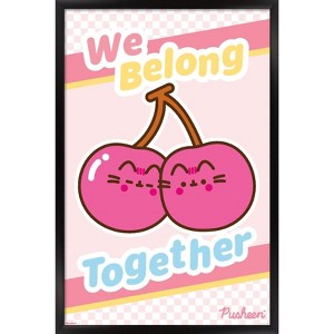 Trends International Pusheen: Fruits - Cherry We Belong Together Framed Wall Poster Prints - 1 of 4