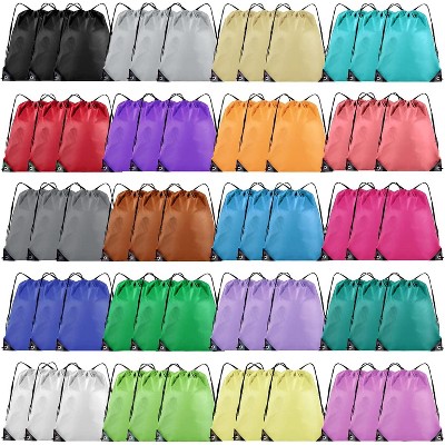Bulk Drawstring Bags for Party Favors, Lightweight Sackpacks for Gym, School Events, Team Sports & Giveaways