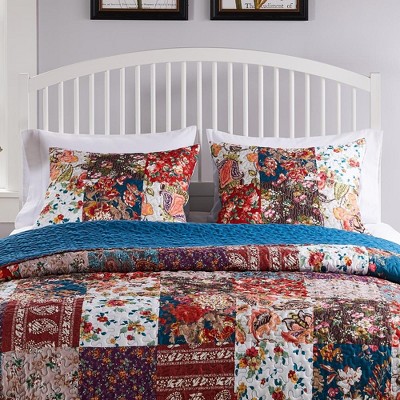 King Size Multicolor Floral Patchwork Pillow Sham
