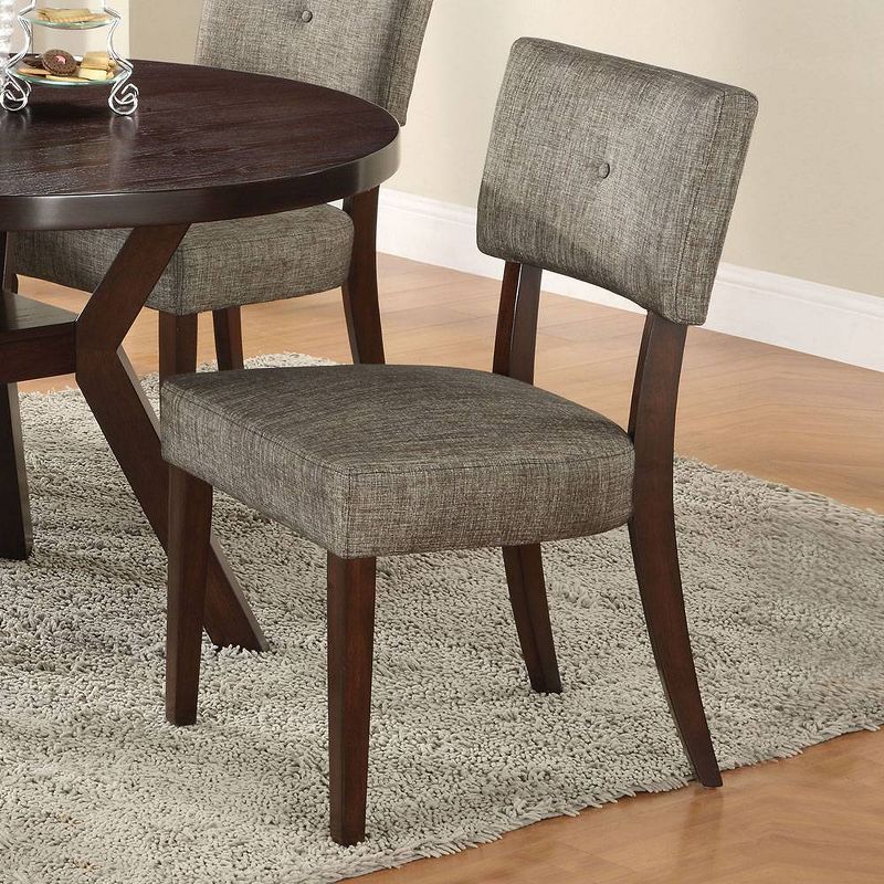 Se of 2 20&#34; Drake Dining Chairs Gray Fabric/Espresso - Acme Furniture, 6 of 7