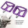Unique Bargains Non-Slip Pedals Platform Flat Bicycle Pedals 9/16" for Road Bikes MTB Mountain Bike Purple 1 Pair - 4 of 4