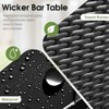 Karl Home Black Rattan Bar Table With Wheels - 2 of 4