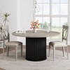 47" Round Dining Table, Seats 4–6 — Farmhouse Style with Sturdy Wavy Metal Pedestal Base for Kitchen or Dining RoomSeats - 2 of 4