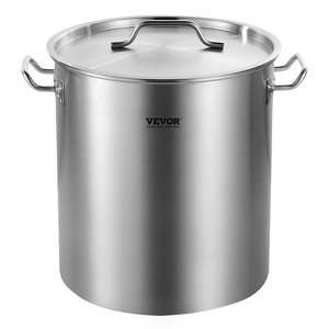 VEVOR Stainless Steel Stockpot, 42 Quart Large Cooking Pots, Cookware Sauce Pot with Basket, Lid, and Handle, Heavy Duty Grade Stock Pot, Silver - 1 of 4