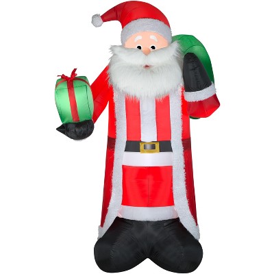 Gemmy Christmas Airblown Inflatable Mixed Media Santa, 8 ft Tall, Multicolored