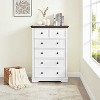 KTMBDW 6 Drawer Dresser,6 Drawers cabinet Tall Chest of Drawers Closet Organizers Storage Clothes, cabinet of 6 drawers Living Room, White - 3 of 4