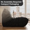 SYFERLORY Armless 2-Seat Togo Two Seater Large Bean Bag Sofa，White and Black - 4 of 4
